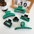 MIO New Spring Gloss Green Black Bi-Color Hair Claw Clips Acetate Celluloid Square Large Medium Small Mini Hair Pins Set