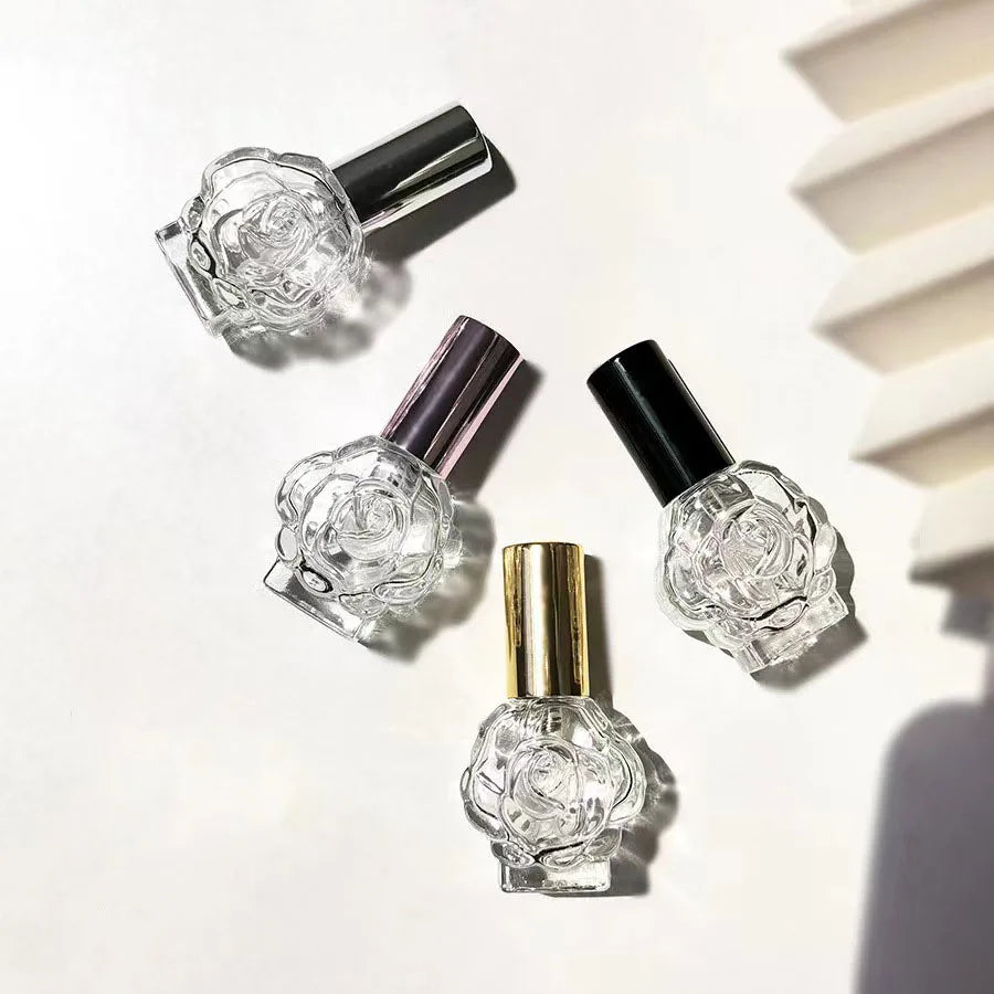 Hot Selling 10ML Rose Pattern Travel Atomizer Fine Mist Spray Refillable Glass Perfume Bottle