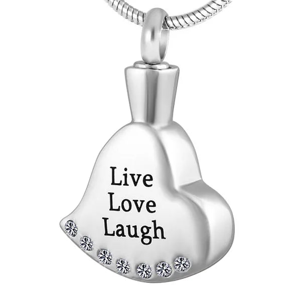 Crystal Water Drop Heart Urn Stainless Steel Silver Plated Memorial Ash Keepsake Cremation Pendant Holder Necklace for Children