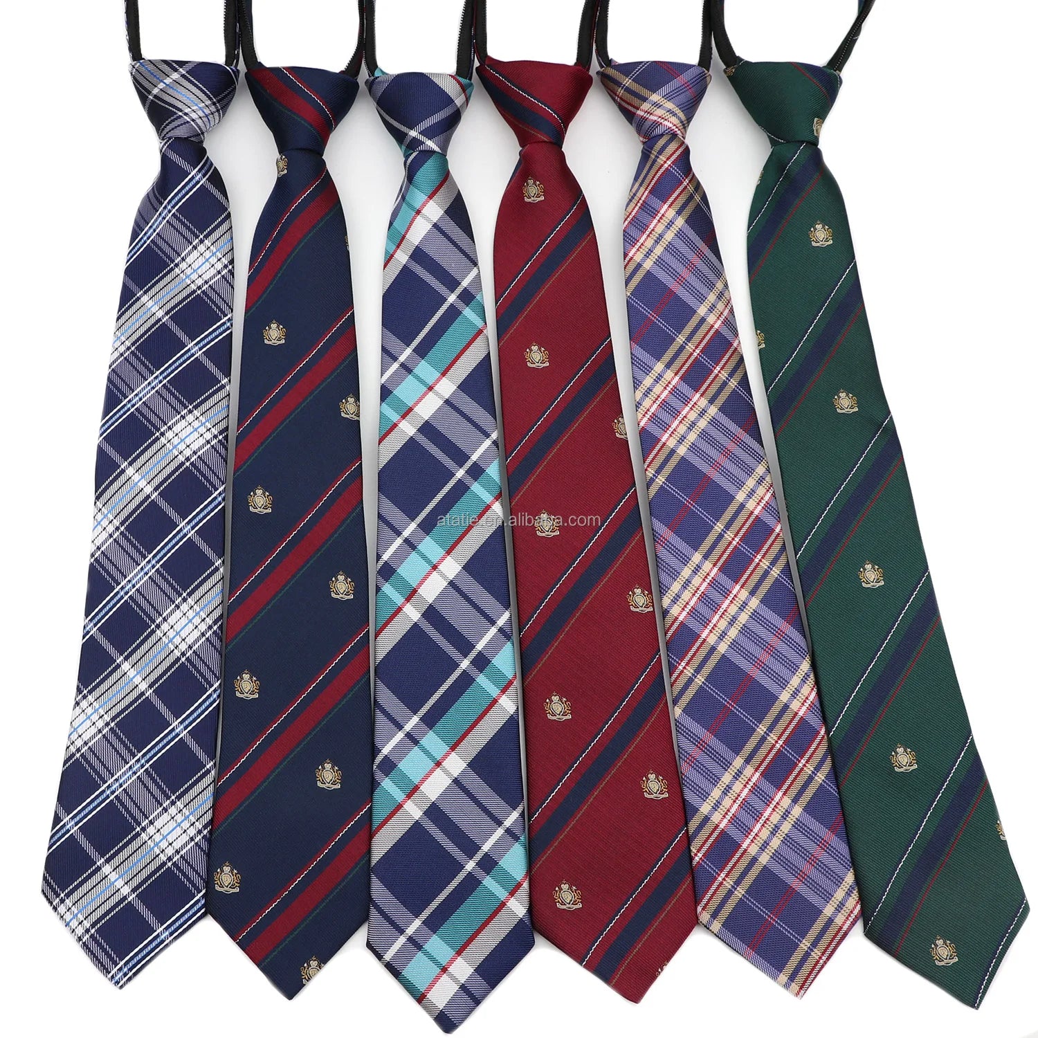 Men's Lazy Slim Necktie Skinny Stripped Tie Simplicity Elastic Band 6.5cm Width 39cm Length Party Formal Polyester Men Kids Ties