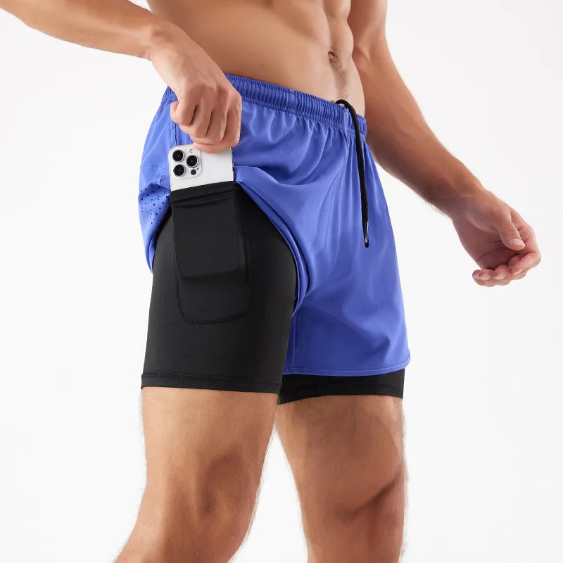 Mens Fitness Apparel Gym Shorts Quick-Drying Breathable Outdoor Running Sports Wear Drawstring Plus Size Workout Mens Shorts