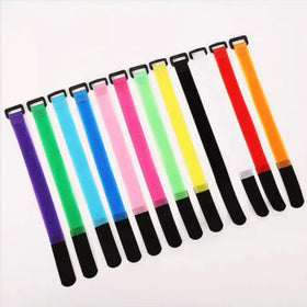 Fastening Wraps Straps Colorful Double Side Adjustable Reusable Self Locking nylon Hook and Loop cable ties Strap With Buckle