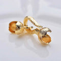 Gold Plated Hammered S Shaped Connector Clasp With Knot Cover Caps for Jewellery Making Supply
