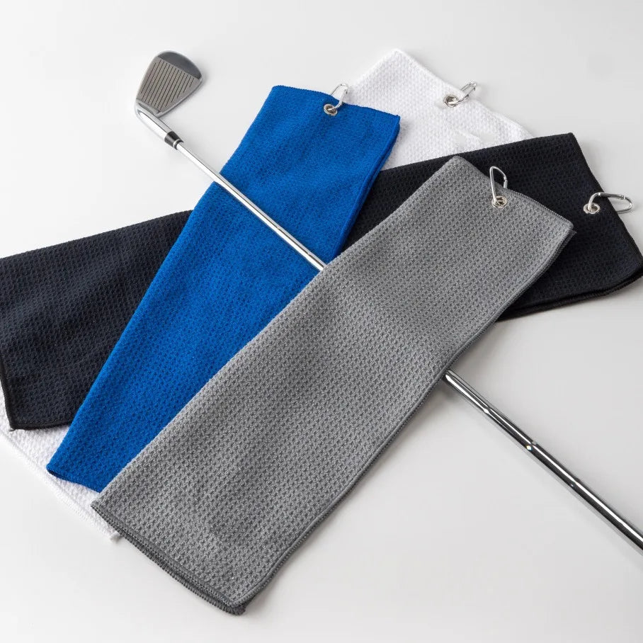 Custom  Logo Polyester Soft Microfiber Sports Waffle Golf Towel With Carabiner Hook Pineapple Yoga Sports Towel