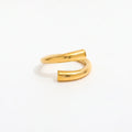 Joolim Jewelry Wholesale 18K Gold Plated Irregular Cross Open Stainless Steel Rings for Women Rings