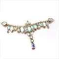 Long Sparkling Rhinestone Bikini Connectors Zipper Type Ring Crystal Zinc Alloy for Swimwear Belts Garments Bags Decorations