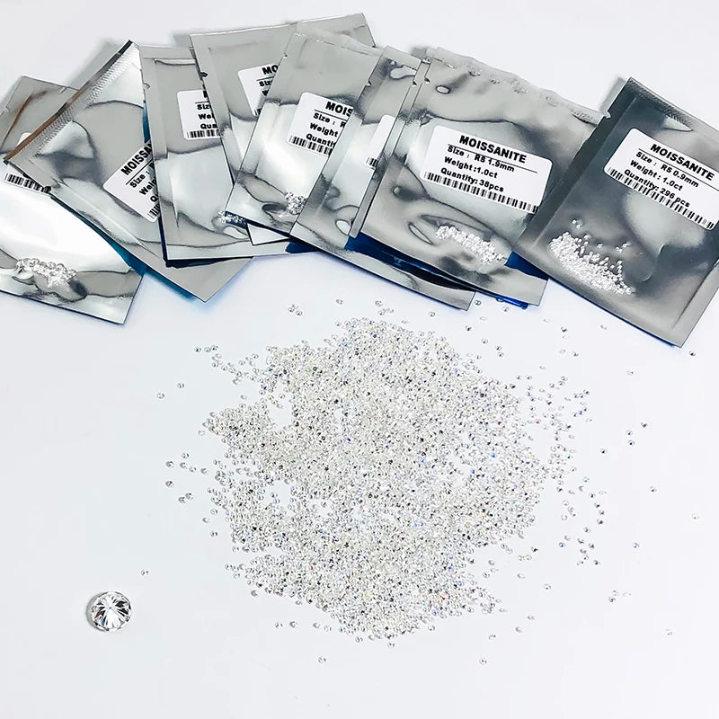 White Round Loose Moissanite Stones DEF 8H&A  0.7-2.9mm Jeveiry Use 1carat Moissannite Factory Wholesale