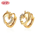 Best Selling Little Lovely Unicorn Heart Shaped Huggie Earrings with Cubic Zircon Special for Women and Girls on