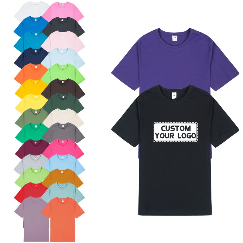Screen Puff Printing Logo Unisex Tee Shirt OEM ODM Custom Mens 100% Cotton Blank T Shirt  Short Sleeve for Men Women