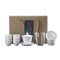 White Porcelain Kung Fu Tea Set Customizable Logo Business Souvenir Chinese Design Style Perfect Gift Box Coffee and Tes Set