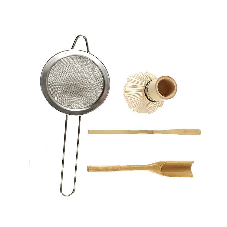 Wholesale Best 4pcs Matcha Whisk Set Custom Logo Green Tea Bamboo Whisk Bamboo Scoop Set