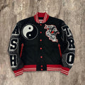 In Stock Luxury Winter Streetwear Cotton Embroidery Patch Oversized Bomber College Baseball Letterman Varsity Jacket for Men