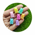 Cute Pastel Gummy  Bear Flatback Resin Cabochon Charms DIY Hair Accessories Scrapbooking Craft Phone Decoration