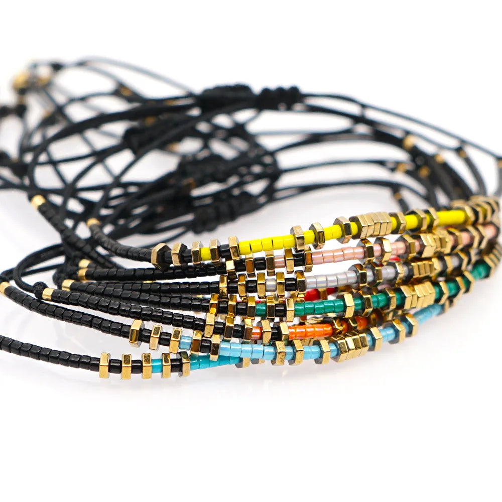2025 Crystal Wholesale Adjustable Custom Miyuki Delica Beads Bangle Bracelet Jewelry Bangle Friendship Bracelet