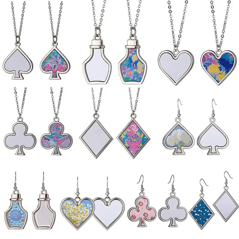 Sublimation Blank Metal Necklace New Design Jewelry Heart Necklace