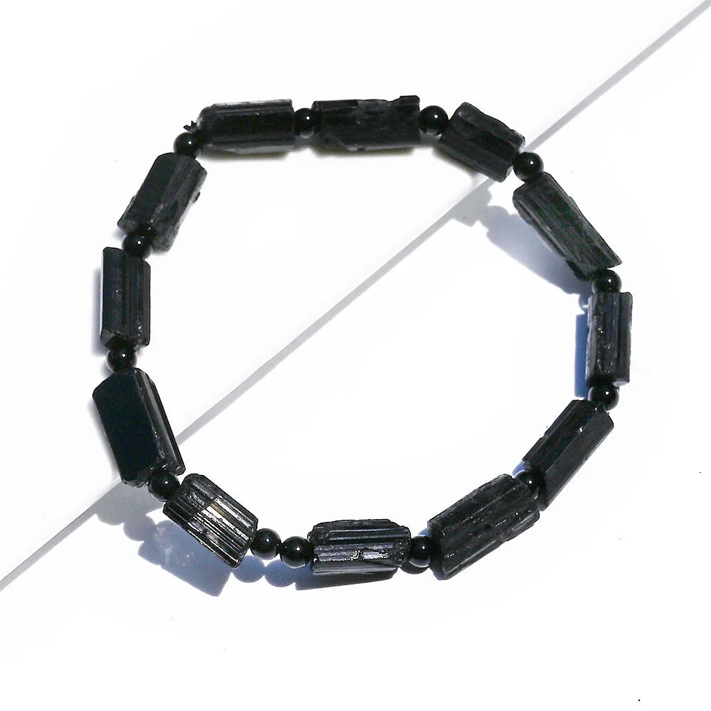 New Arrivals Fashion Jewelry Natural Stone Beads Black Tourmaline Crystal Elastic Bracelet