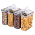 Airtight BPA Free PP+Silicone Cereal & Dry Food Storage Containers Stackable 4L Capacity Kitchen Canister Set for Giveaways