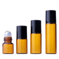 1ml 2ml 3ml 5ml Tube Tall Amber Roll on Glass Essential Oil Bottle with Black Cap