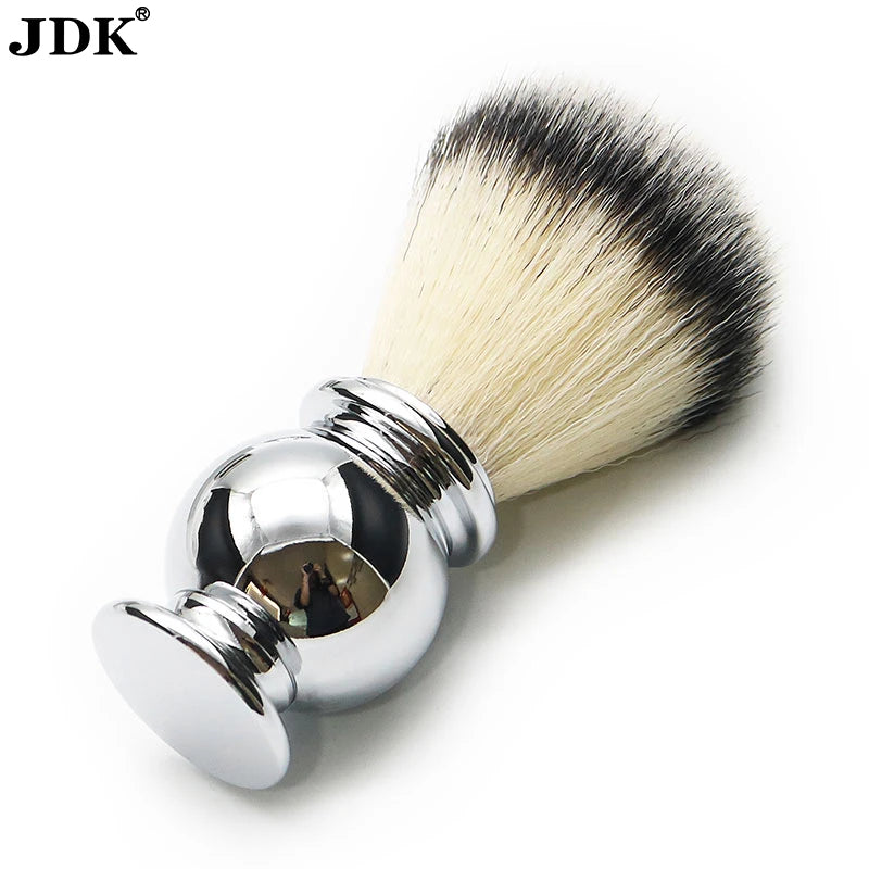 JDK 1pc Popular Shaving Brush Bulk Silvertip Badger Silver Metal Handle Badger Stainless Steel Shaving Brush