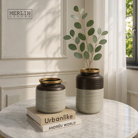 Merlin Living Crackle Glaze Flower Vase Light Luxury Decoration Ceramic Vase for Home Decor Chaozhou Ceramic Factory Wholesale