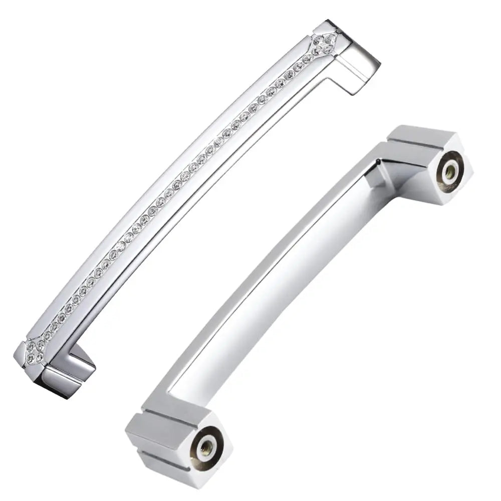 BAOCHUN 6.3 Inch Chrome 160mm Crystal Diamond Drawer Cupboard Door Cabinet Handles for Kitchen