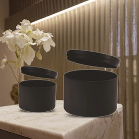 New Seamless Outer Inside Matte Black Color 8oz Seamless 4oz Candle Tin