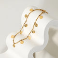Lateefah Popular Design Women Stunning 18K Gold Plated Beaded Petaloid Stainless Steel Anklet