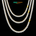 Drop Shipping 3mm Hot Sale Iced Out 925 Sterling Silver VVS D Color Moissanite Clustered Tennis Chain Necklace