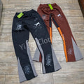 High Quality Jogger Drawstring Baggy Patchwork Color Block Splash-ink Stacked Flared SweatPants