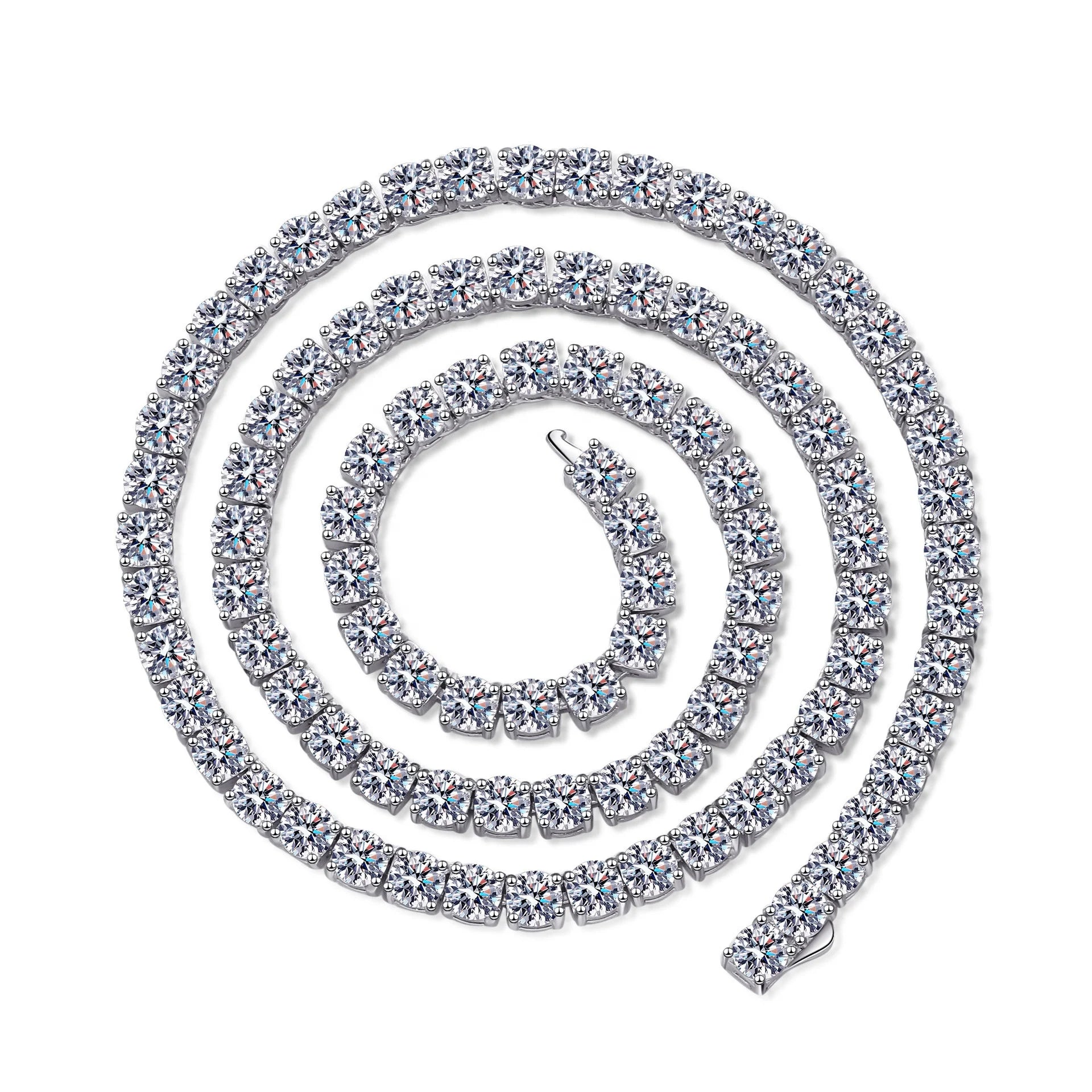 2023 Moissanite Hip Hop Jewelry Moissanite VVS Tennis Necklace Moissanite 925 Silver Hip Hop Jewelry