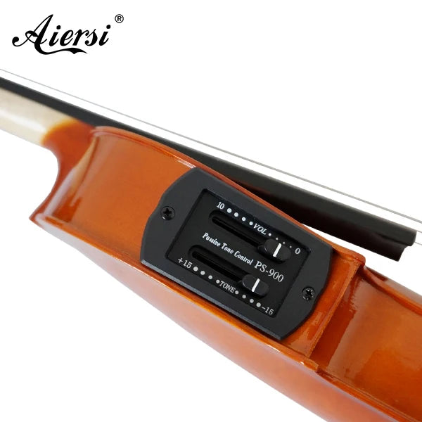 Sinomusik Red Brown Spraying Electric Acoustic Violin with Pickups Including case Bow Custom Label Cheap Price String Instrument