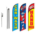 Outdoor Use Wind Resistant Customized 100% Hand Car Wash Feather Flag
