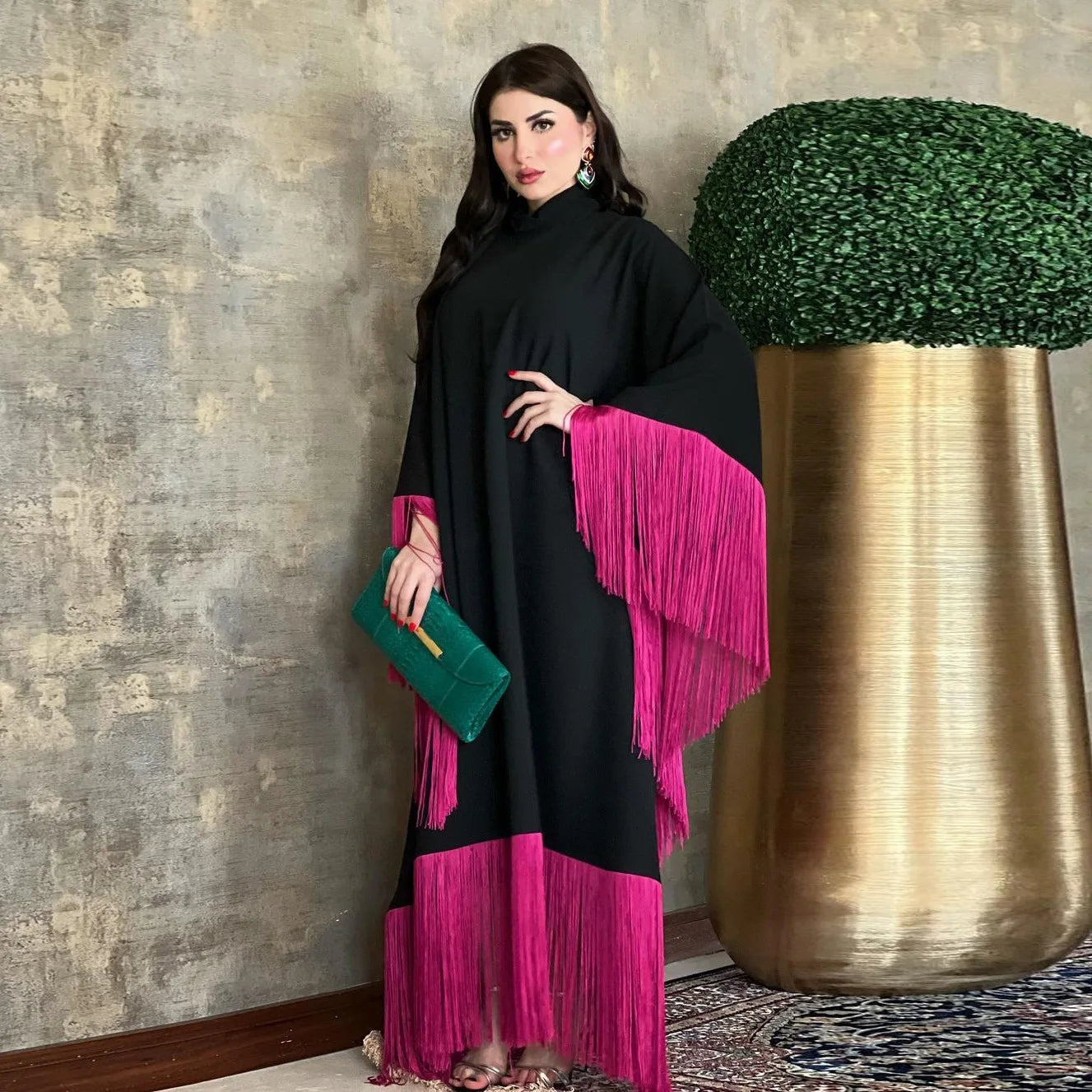 New Wholesale Custom Eid Dubai Elegant Abaya Solid Color Long Sleeve Split Skirt Abaya Dubai Turkey Muslim Fashion Hijab Dress
