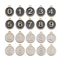 10pcs Gold-Plated Black & White Enamel Number Charms 0-9 Black Jewelry Making Accessories for Children Mainly Made of Alloy