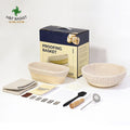 HT Natural 10 Inch Oval & 9 Inch Round Banneton Bread Proofing Basket Set for Bread Making Gift Set With Baking Accessories