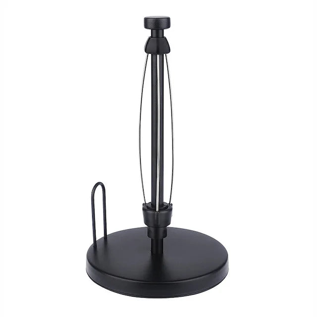 Stainless Steel Metal Paper Towel Stand with Ratchet System Suction Cup Round Holder for Kitchen Bathroom Countertop Paper Towel