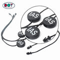 Custom Embossed Logo Black Plastic Nylon Hang Tag String for Garment