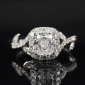 CAOSHI Contracted Geometric Design Crystal Leaf Band Rings for Wedding Silver Plated Full Zircon Finger Rings for Women Jewelry