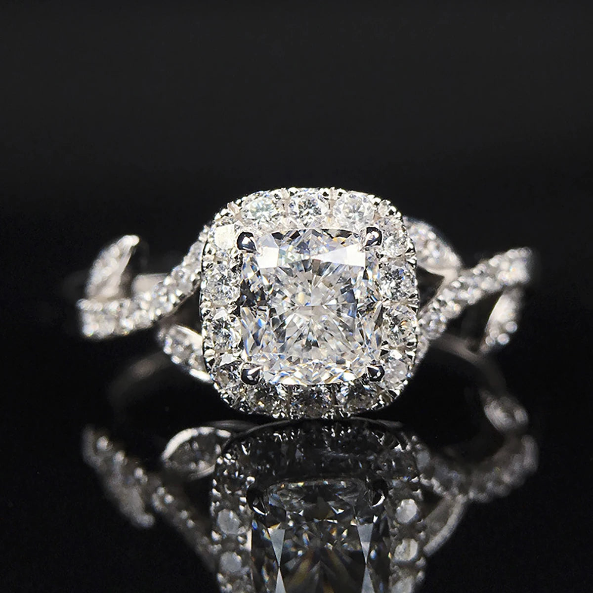 CAOSHI Contracted Geometric Design Crystal Leaf Band Rings for Wedding Silver Plated Full Zircon Finger Rings for Women Jewelry