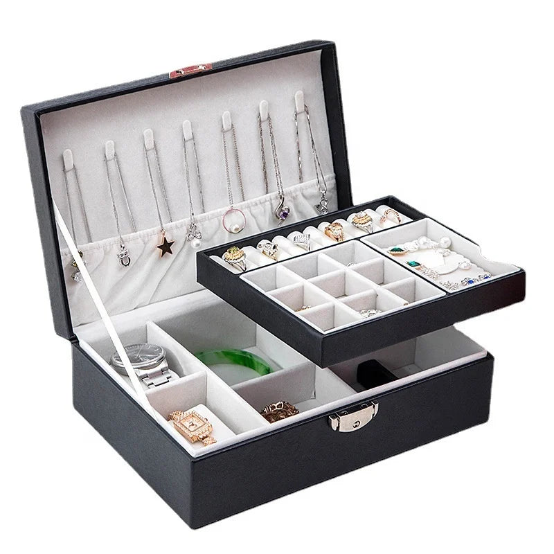Small Ring Earring Necklace Pu Jewellery Case Travel Jewelry Box Leather Jewelry Storage Box Jewelry Organizer