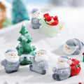 New Mini Santa Claus Thick Padded Coat Miniature 3D Resin Figurines Garden Gnome OrnamentDIY Supply Christmas Home Decor