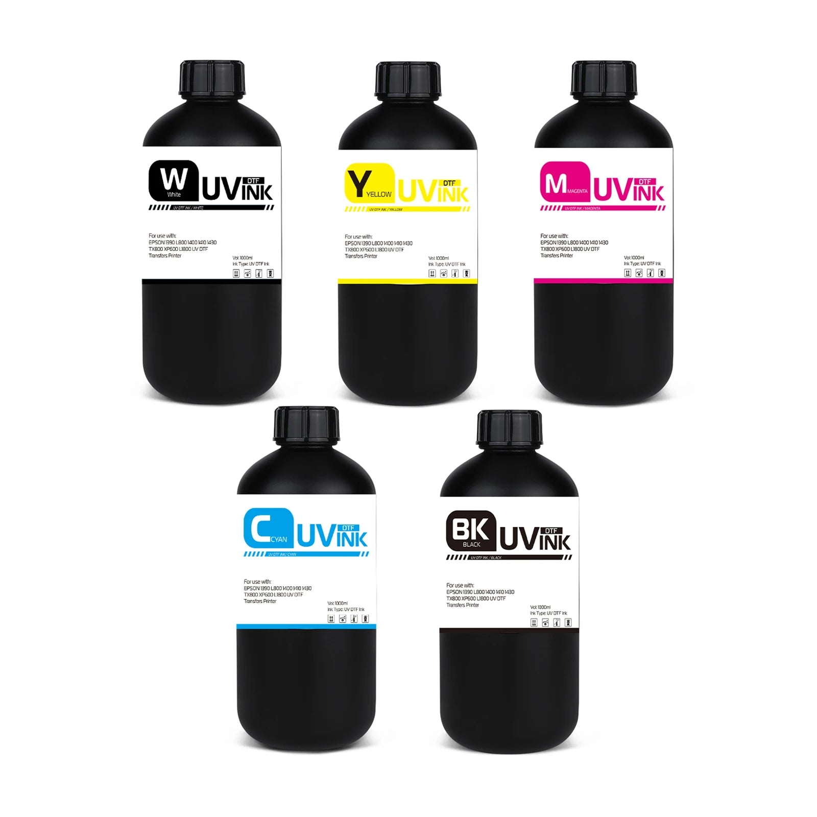 Winnerjet UV DTF Ink 1000ML for Epson 1390 L800 1400 1410 1430 TX800 XP600 L1800 UV DTF Transfers Printer