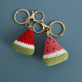 2025 Cute Sweet Hand Woven Watermelon Keychain Handmade Fruit Pendants Key Chain Bag Charm Handbags DIY Accessories