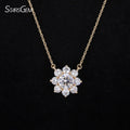 Starsgem Custom Flower Setting Diamond Necklace Jewelry 9K Yellow Gold 1.2CT D/VS1  Lab Grown Diamond With IGI  Pendant Necklace