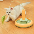 Intelligent Automatic Electric Cat Toy Eco-Friendly Interactive Feather Stick Board Smart Rotation for Play