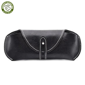 Wholesale Portable Protective Soft PU Leather Glasses Case Eyeglass Pouch Sunglasses Bag Handmade for Eyewear Black/Maroon