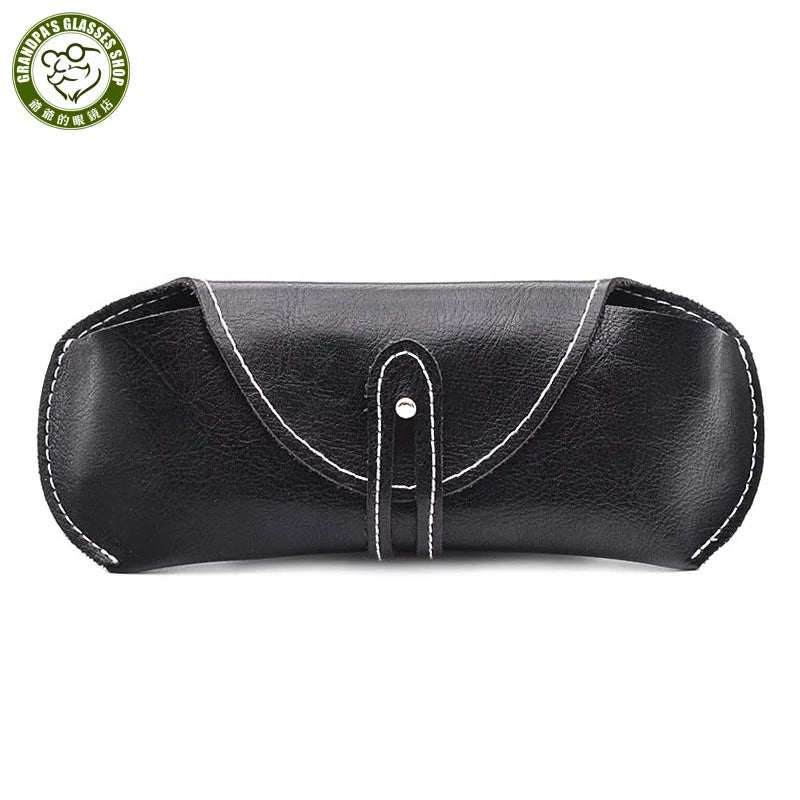 Wholesale Portable Protective Soft PU Leather Glasses Case Eyeglass Pouch Sunglasses Bag Handmade for Eyewear Black/Maroon