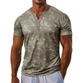 RNSHANGER Men's Loose Fit V-Neck T-shirt Tie-Dye Print Short Sleeve Breathable Summer Casual Beach Top