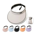 Adjustable Ponytail Foldable Summer Hat UV Protection Womens Sun Hat Visor Cap with Wide Brim Empty Top