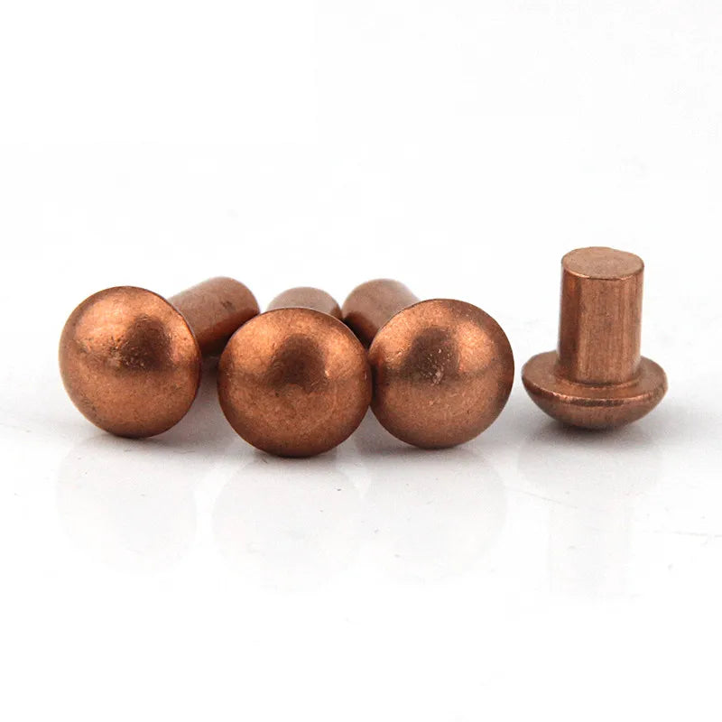 8*8mm 6mm Round Copper Brass Solid Rivet with Round Head Solid Brass Rivets for Butter Knife with Plastic Handle